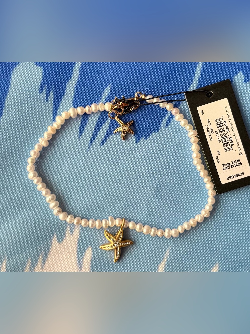 NWT Kate Spade Sea Star Pearl Anklet